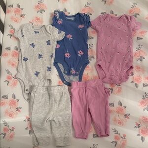 Carter's Pink, Blue, and Gray Baby Matching Set